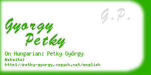 gyorgy petky business card